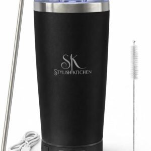 20oz Stainless Steel Bluetooth Tumbler with Lid – Insulated Tumblers for Hot & Cold Drinks, Heavy-duty Travel Coffee Mug with Detachable Bluetooth Speaker (Black)